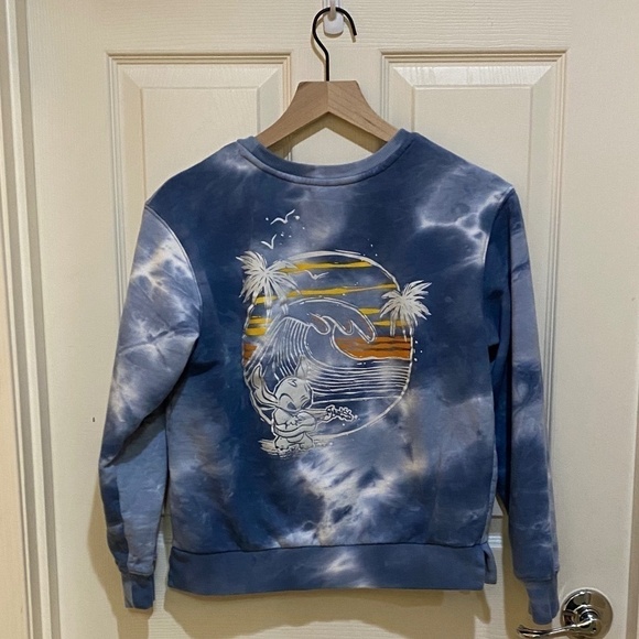 Lilo & Stitch-Disney- Blue Tie Dyed Sweatshirt-‎ Small - Picture 3 of 6